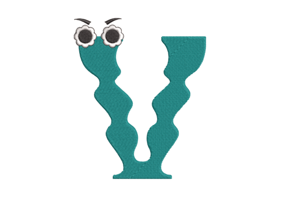 Alphabet Letter V: A Charming Embroidery Design