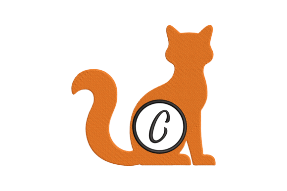 Charming Cat Letter C: A Perfect Embroidery Design
