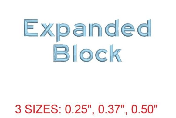 Expanded Block Font: Bold and Modern Embroidery