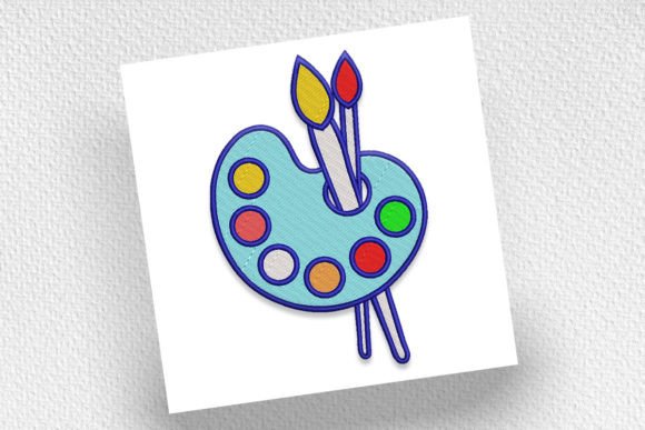 Palette and Brush: A Colorful Embroidery Design